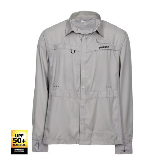 Shimano Shimano Pro Stretch Vented Fishing Shirt - Paloma Grey premium fishing tackle gear from Allways Angling