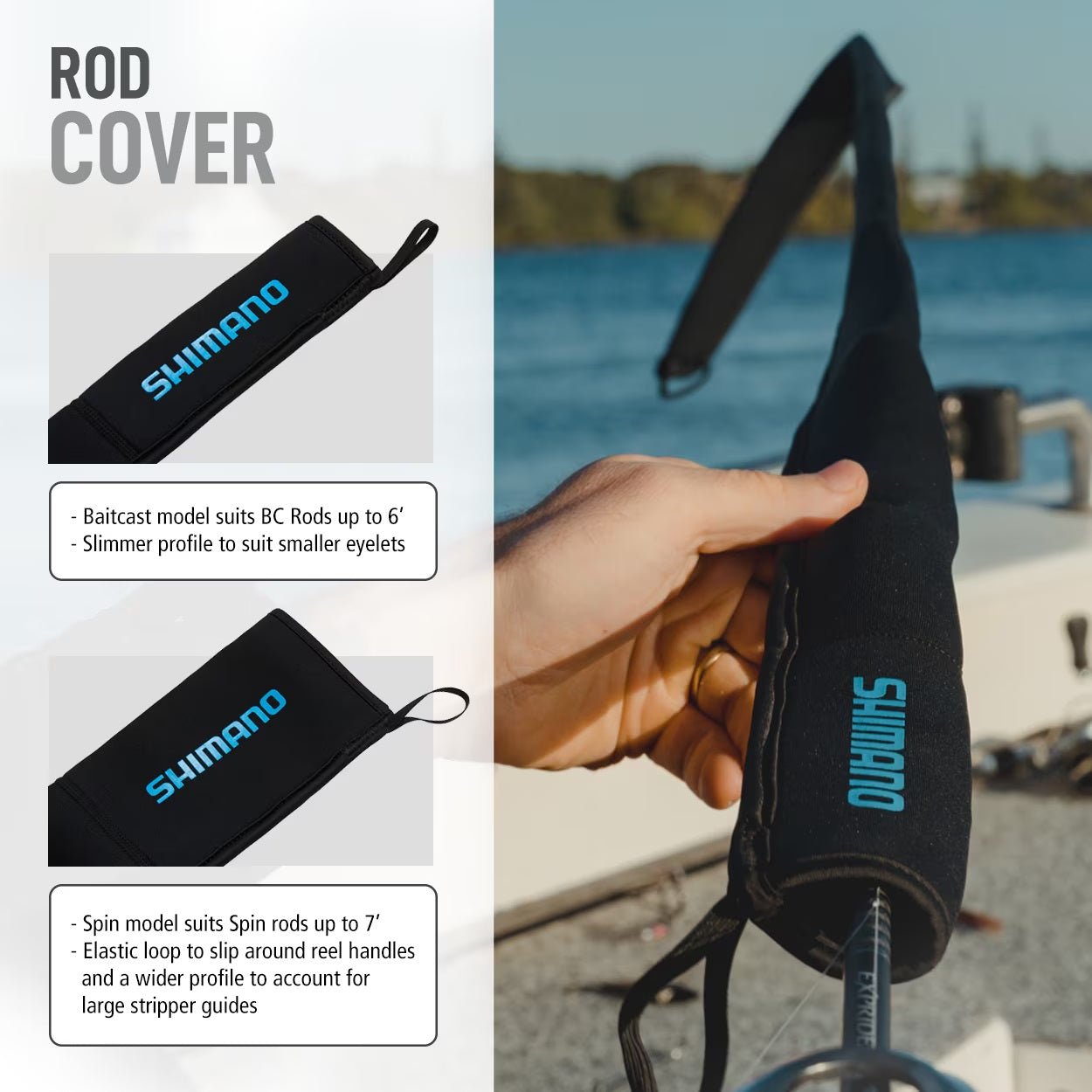 Shimano Shimano Neoprene 7 Foot Spin Rod Cover premium fishing tackle gear from Allways Angling