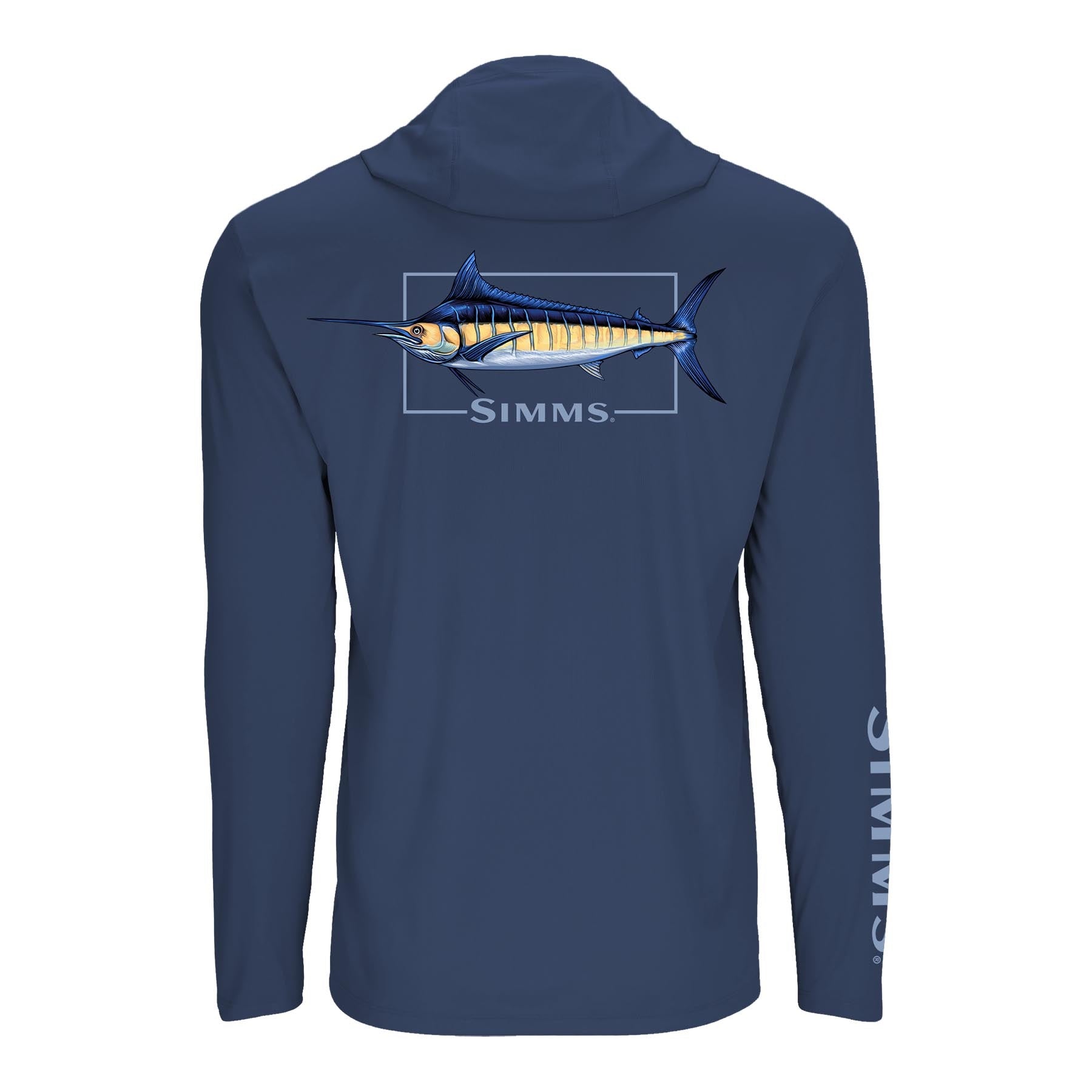 T-shirt Manches Longues Simms Fishing Pour Homme - Bleu, Taille 2XL, Avec Passe-pouces