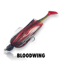 Spin Wright 1oz Cod Swimjig Irukandji 9" Bloodwing