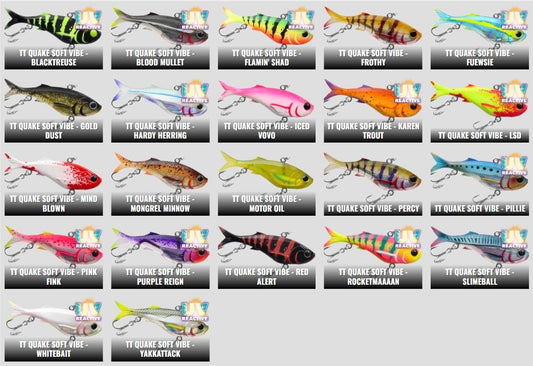 TT Lures TT Quake Power Vibe 95mm (26g) Soft Vibe Lure premium fishing tackle gear from Allways Angling