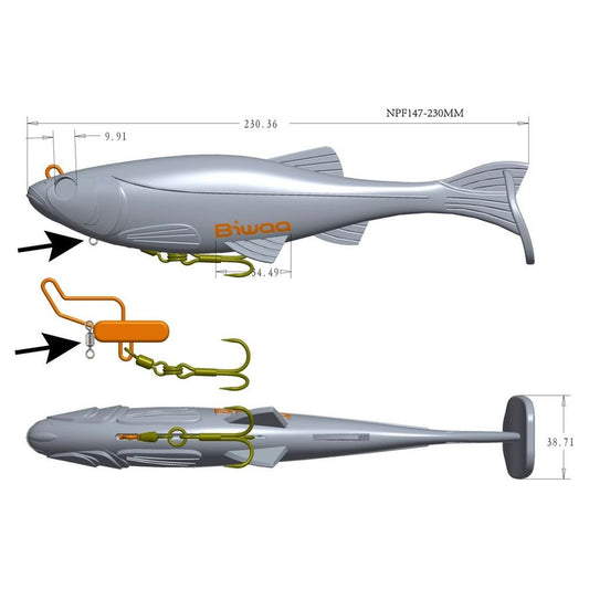 Biwaa Biwaa Kapsiz HD Kast 9" Rigged Swimbait Lure premium fishing tackle gear from Allways Angling