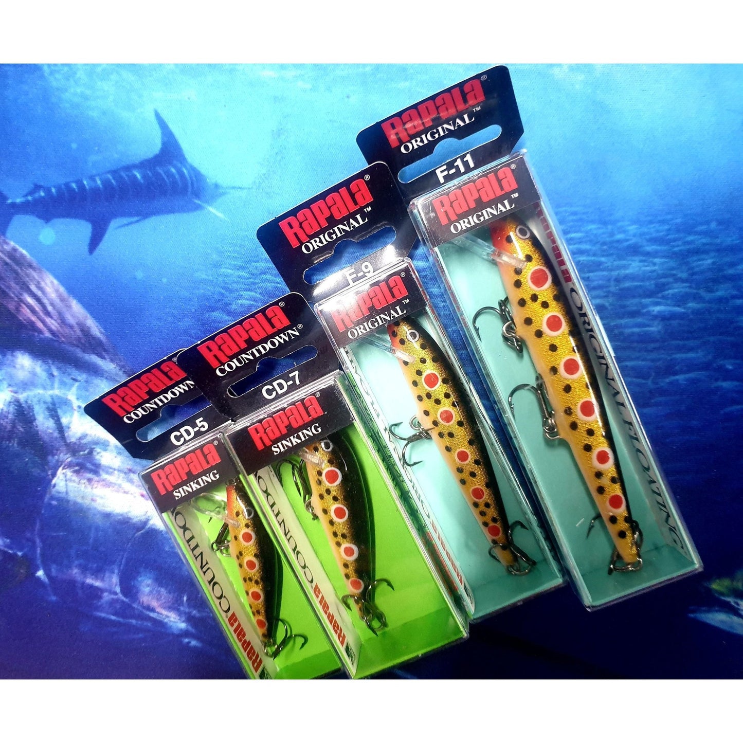 Rapala Rapala F-13 Original Floating Minnow SPOTTED DOG Lure 13cm premium fishing tackle gear from Allways Angling