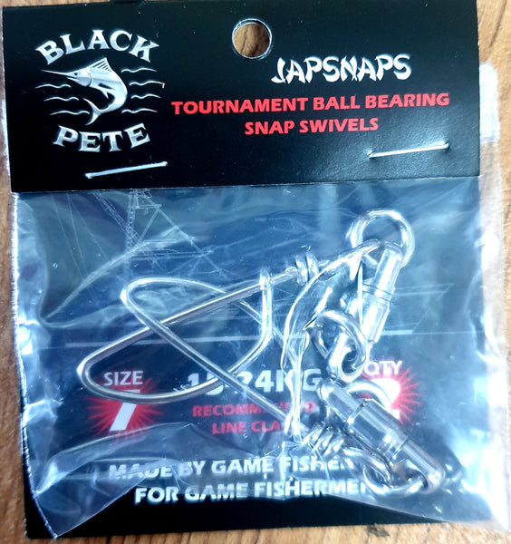 Black Pete Game Fishing - JAP SNAP Tournament Ball Bearing Swivels