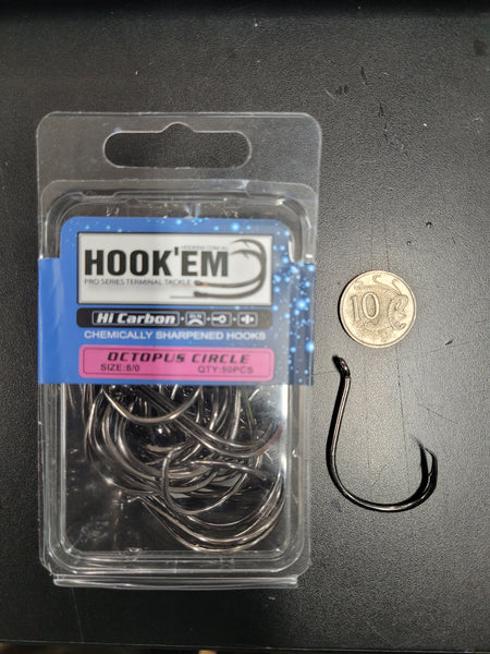 Hook'Em 8/0 Octopus Circle Hooks - Box 50pcs – Allways Angling