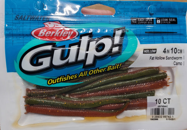 GULP FAT HOLLOW SANDWORM Lures 10pc – Allways Angling