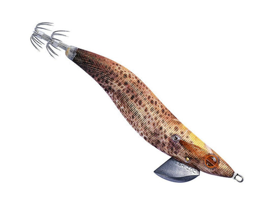 Fish Inc Lures Fish Inc EGILICIOUS Squid Jig 3.5 Leopard Shrimp premium fishing tackle gear from Allways Angling