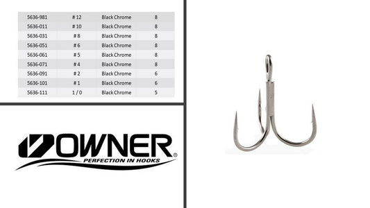 Owner Owner ST36BC Treble Hooks Black premium fishing tackle gear from Allways Angling