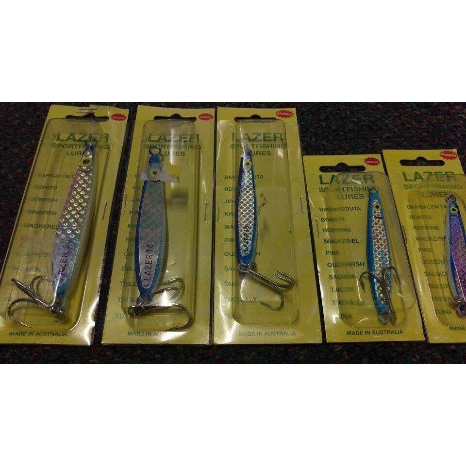 Laser Lazer Lure Blue Chrome Metal Lure premium fishing tackle gear from Allways Angling