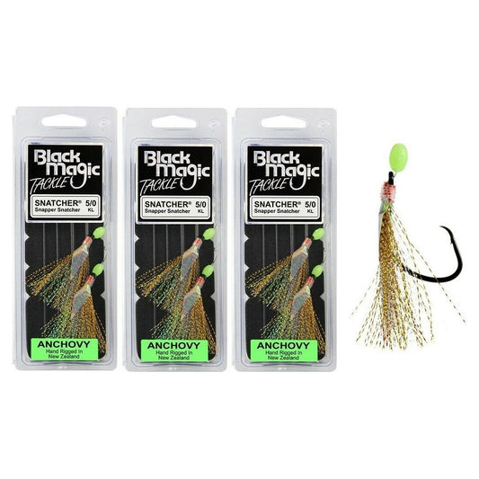 Black magic 3 X Black Magic KL 5/0 Snapper Snatcher ANCHOVY Flasher Rig premium fishing tackle gear from Allways Angling
