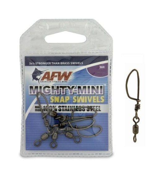 AFW AFW Mighty Mini Stainless Steel Snap Swivels Crane Snaps premium fishing tackle gear from Allways Angling