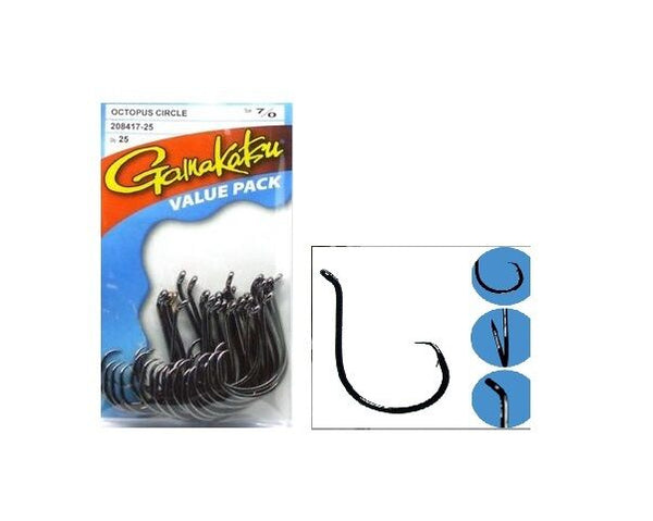 Gamakatsu OCTOPUS CIRCLE Black Hooks Value 25 pack – Allways Angling