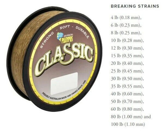 Platypus Platypus Classic Brown Monofilament Fishing Line 300m premium fishing tackle gear from Allways Angling
