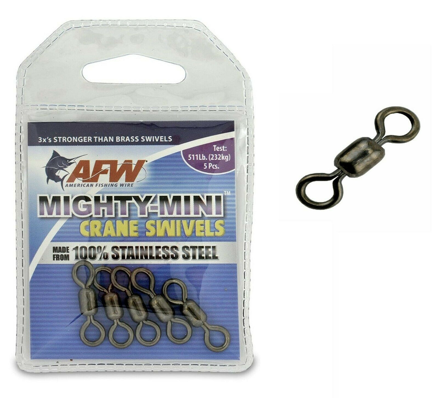AFW AFW Mighty Mini Stainless Steel Crane Swivels 5pcs/10pcs premium fishing tackle gear from Allways Angling