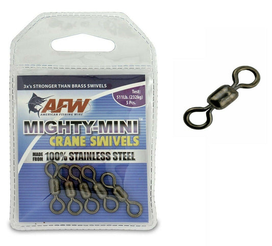 AFW AFW Mighty Mini Stainless Steel Crane Swivels 5pcs/10pcs premium fishing tackle gear from Allways Angling