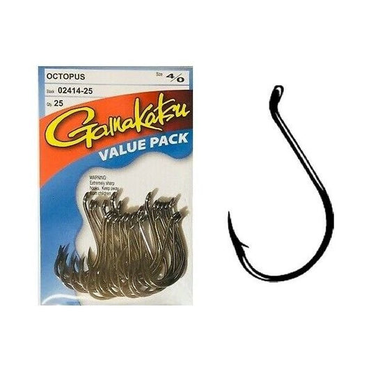 Gamakatsu Gamakatsu Octopus Black Hooks Value 25 Pack premium fishing tackle gear from Allways Angling