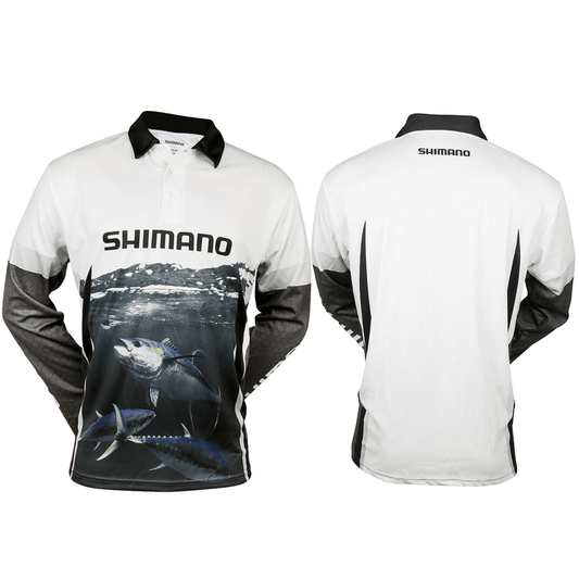 Shimano Shimano Fishing Shirt Long Sleeved Ocea Tuna UPF30+ premium fishing tackle gear from Allways Angling