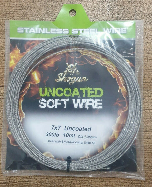 Shogun Uncoated Soft Wire 7x7 Strand 10m 300lb Wire
