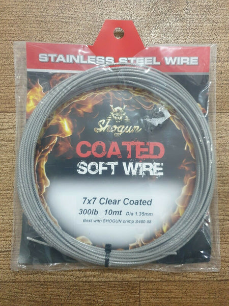 Shogun Clear Coated Soft Wire 7x7 Strand 10m 300lb Wire Trace