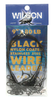 Wilson Black Nylon Coated WIRE LEADER 9" x 80lb 6pk