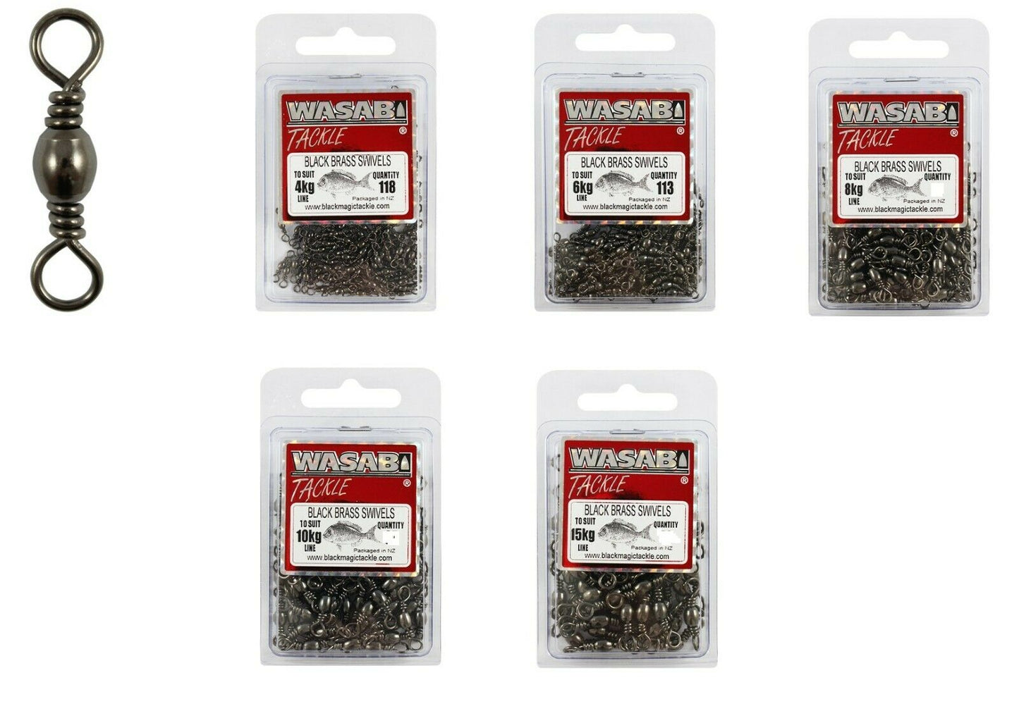 Wasabi Wasabi Barrel Swivels Economy Pack premium fishing tackle gear from Allways Angling
