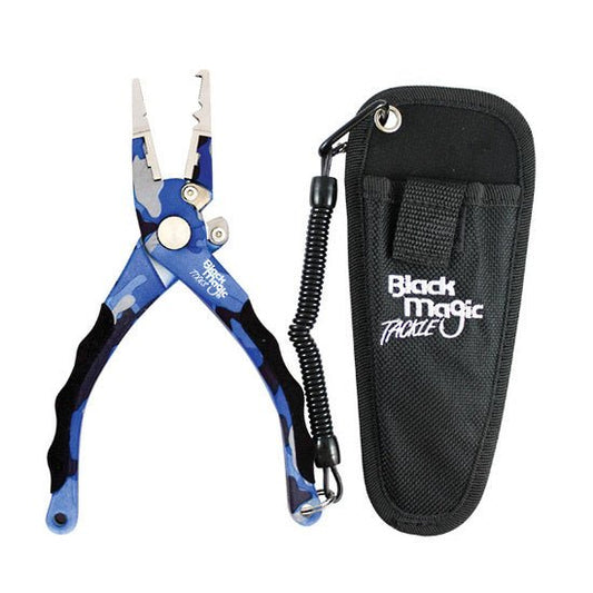 Black Magic Black Magic Compact Fishing Pliers Alloy Split Ring CAMO BLUE premium fishing tackle gear from Allways Angling