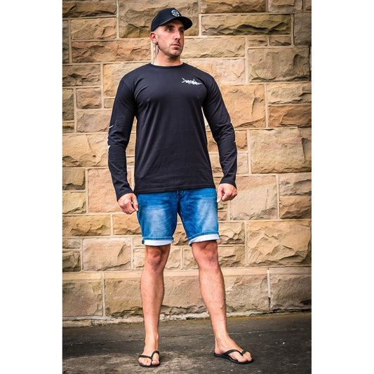 Mad Fisho Mad Fisho Mad Marlin Black LONG SLEEVE Shirt premium fishing tackle gear from Allways Angling