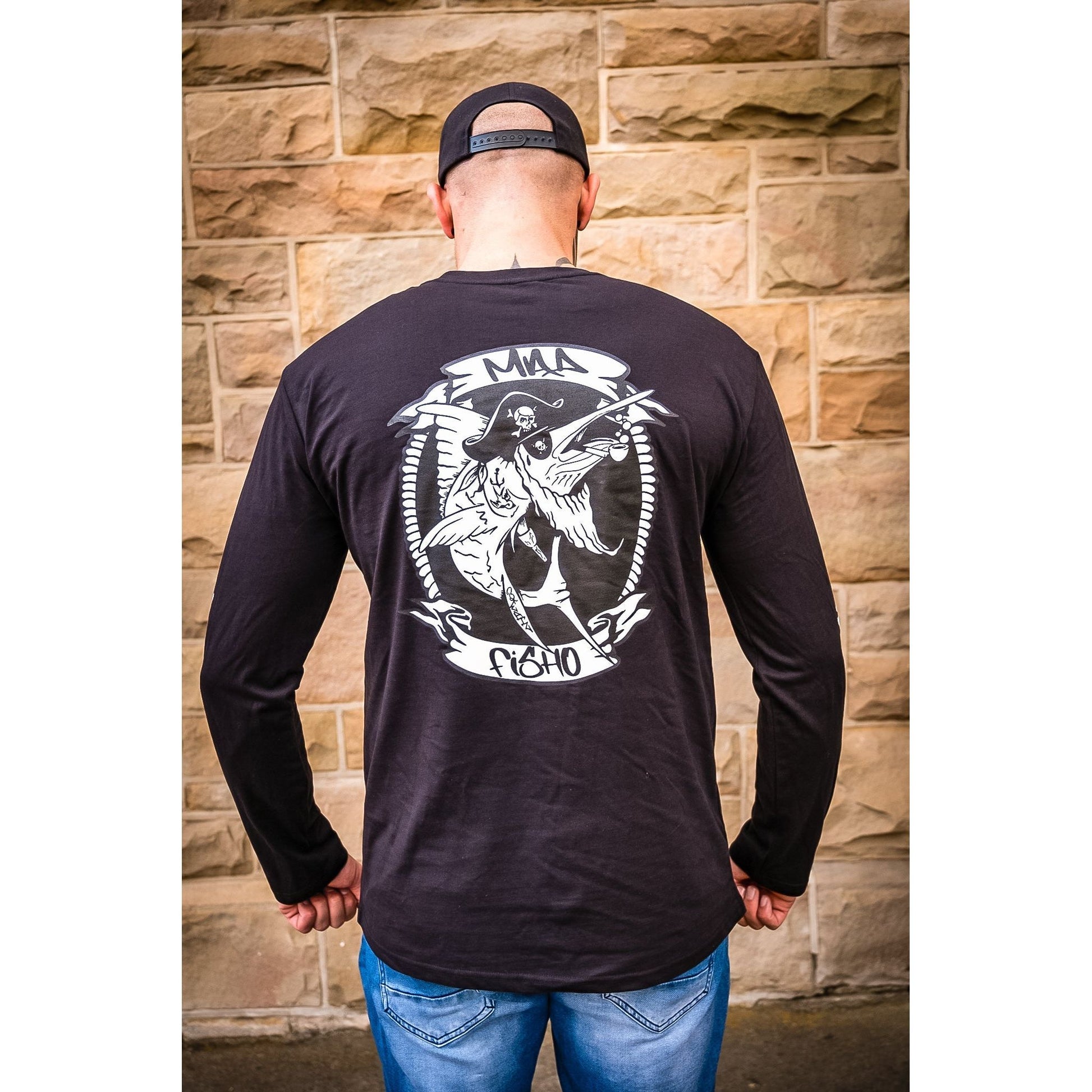 Mad Fisho Mad Fisho Mad Marlin Black LONG SLEEVE Shirt premium fishing tackle gear from Allways Angling