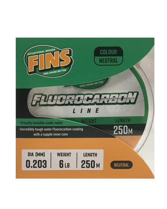 Fins FINS FLUROCARBON LINE 250M CLEAR premium fishing tackle gear from Allways Angling