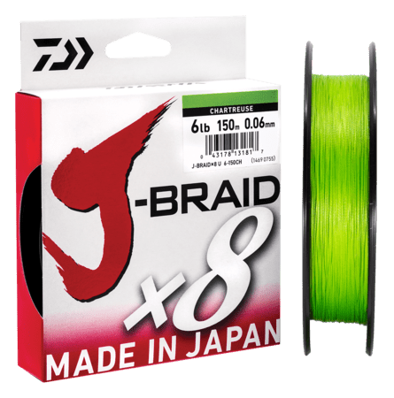 Daiwa Daiwa J Braid 8 CHARTREUSE Fishing Line premium fishing tackle gear from Allways Angling