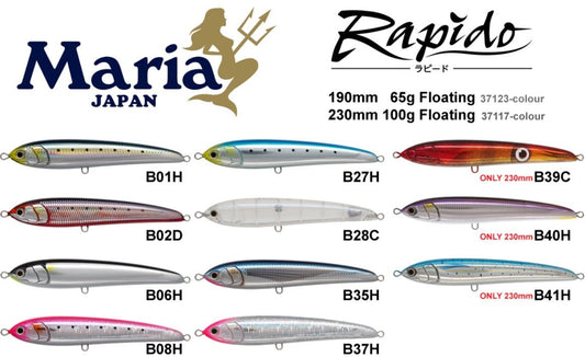 Maria Maria Rapido Floating Stickbait - 190mm - 65g premium fishing tackle gear from Allways Angling