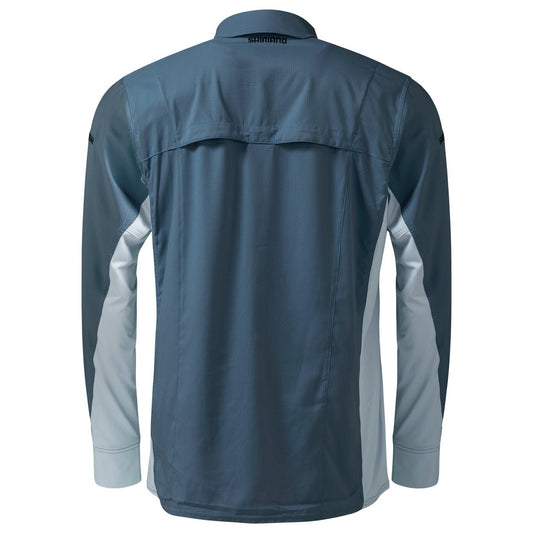 Shimano Shimano Pro Stretch Vented Navy Fishing Shirt premium fishing tackle gear from Allways Angling