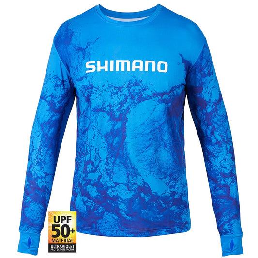 Shimano Shimano Long Sleeved Tech Tee UPF 50+ premium fishing tackle gear from Allways Angling