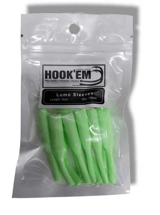 hookem Hookem Lumo Sleeves - 5cm Qty.10pcs premium fishing tackle gear from Allways Angling