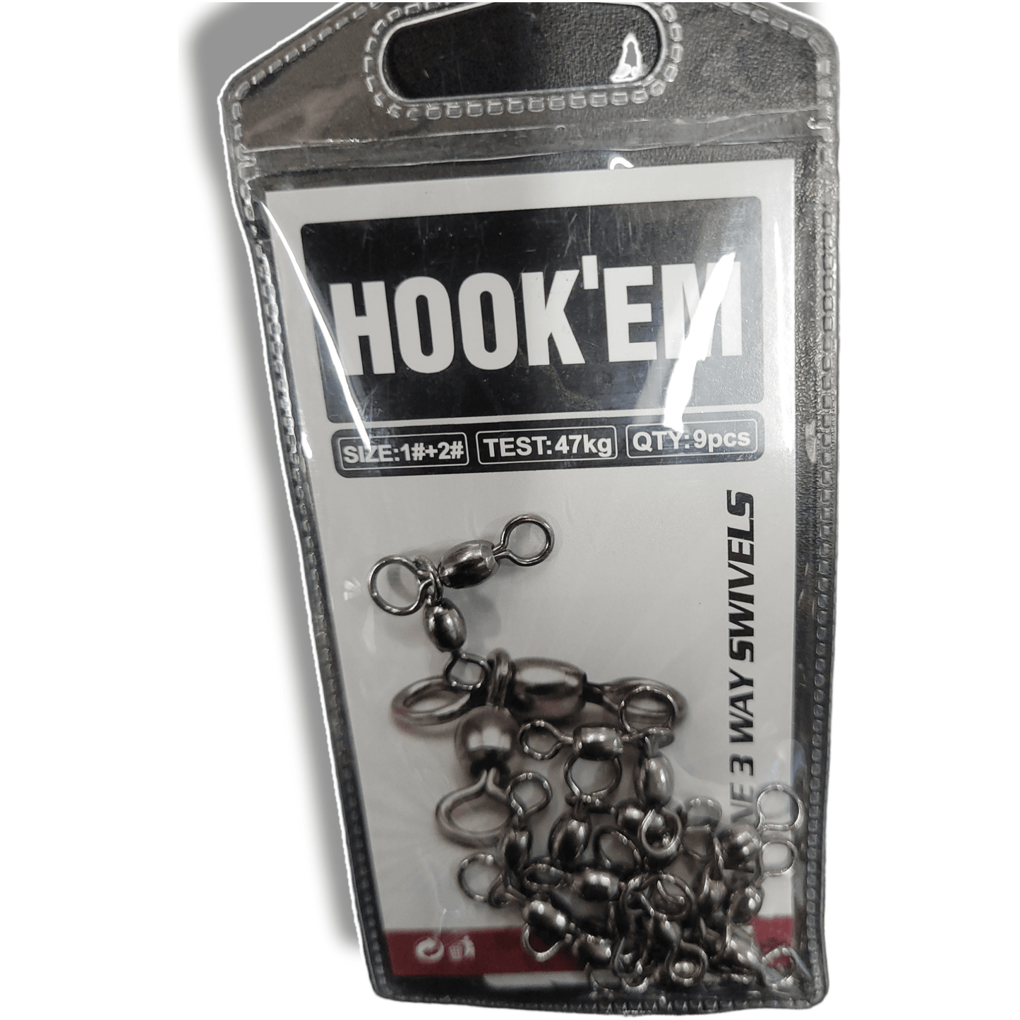 Hook'em Hook-Em 3 Way Crane Swivels Pre Pack- Black premium fishing tackle gear from Allways Angling