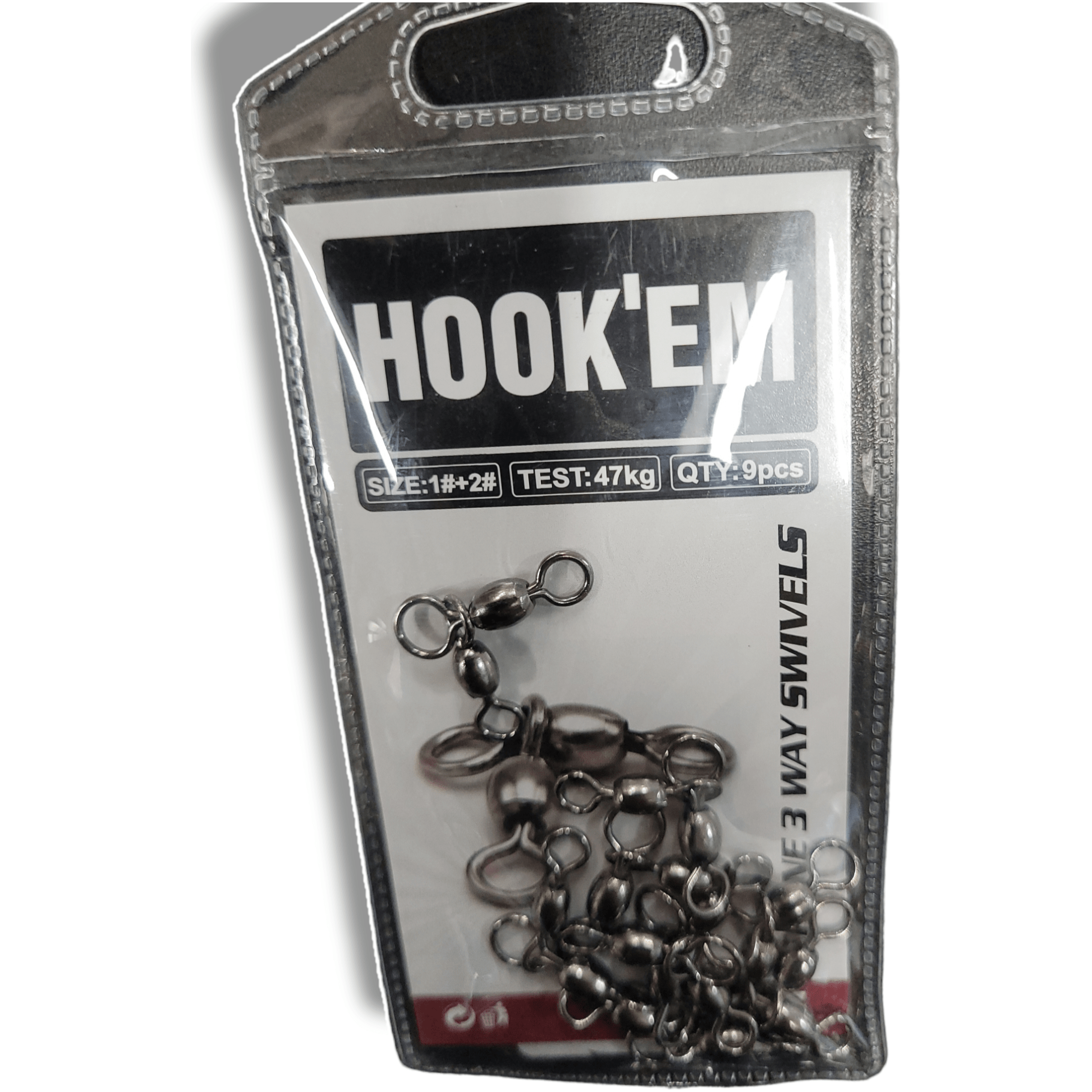 Hook'em Hook-Em 3 Way Crane Swivels Pre Pack- Black premium fishing tackle gear from Allways Angling