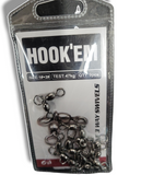 Hook-Em 3 Way Crane Swivels Pre Pack- Black