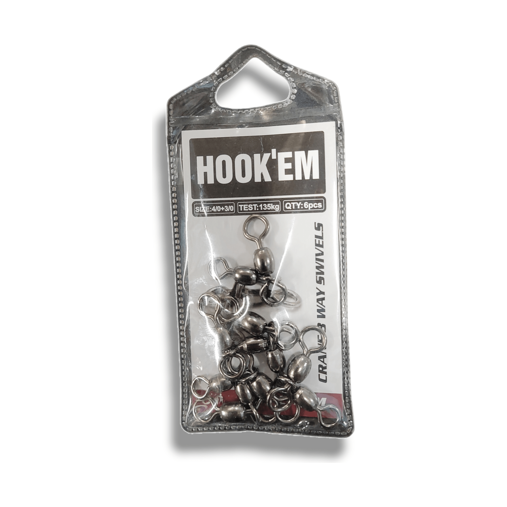 Hook'em Hook-Em 3 Way Crane Swivels Pre Pack- Black premium fishing tackle gear from Allways Angling