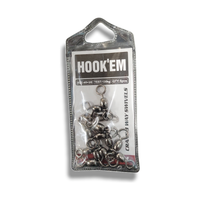 Hook-Em 3 Way Crane Swivels Pre Pack- Black