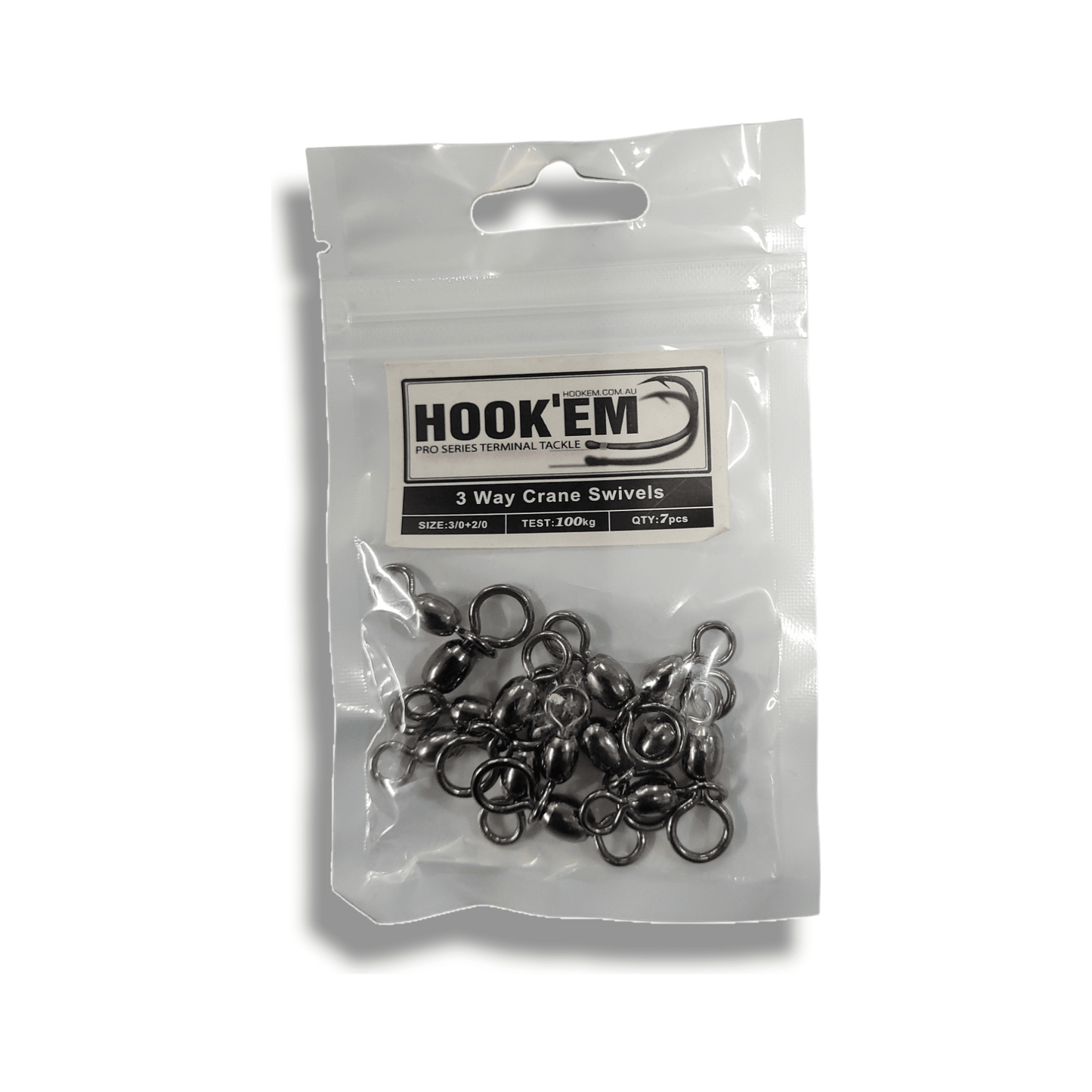 Hook'em Hook-Em 3 Way Crane Swivels Pre Pack- Black premium fishing tackle gear from Allways Angling