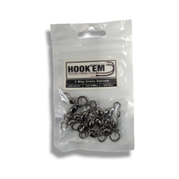 Hook-Em 3 Way Crane Swivels Pre Pack- Black