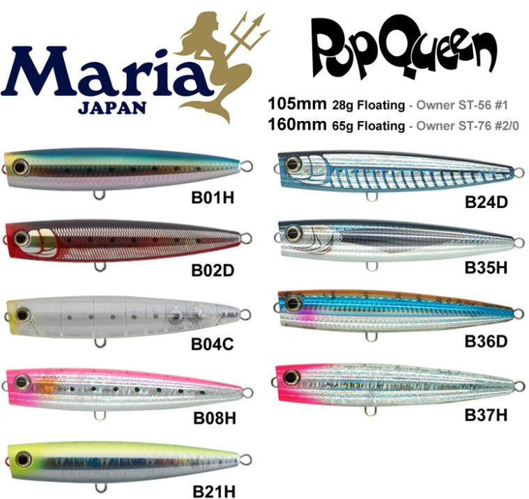 Maria Pop Queen Floating Popper - 160mm - 65g – Allways Angling