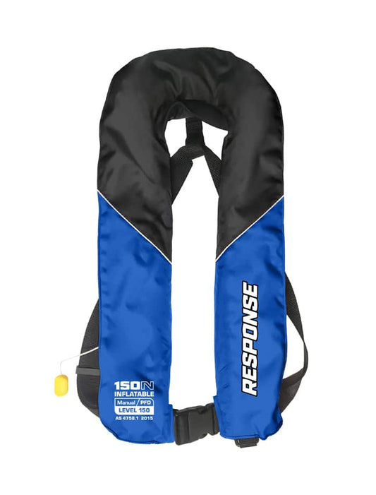 Response Response BLUE Manual Inflatable ADULT PFD Level 150 Life Jacket premium fishing tackle gear from Allways Angling