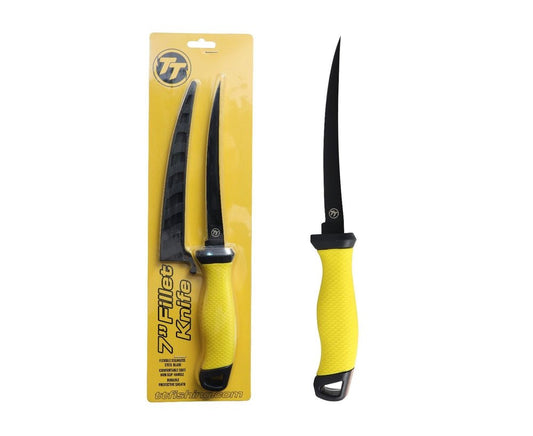 TT Lures TT Yellow 7" Fishing Fillet Knife premium fishing tackle gear from Allways Angling