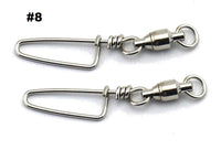 Black Pete Jap Snap #8 Stainless Ball Bearing Snap Swivels 2pk