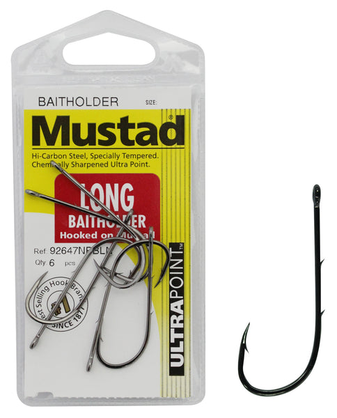 Mustad Long Baitholder Hooks - Pre Pack