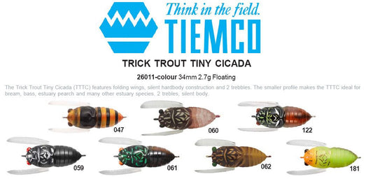Tiemco Tiemco Tiny Trick Trout Cicada Lure 34mm 2.7g premium fishing tackle gear from Allways Angling